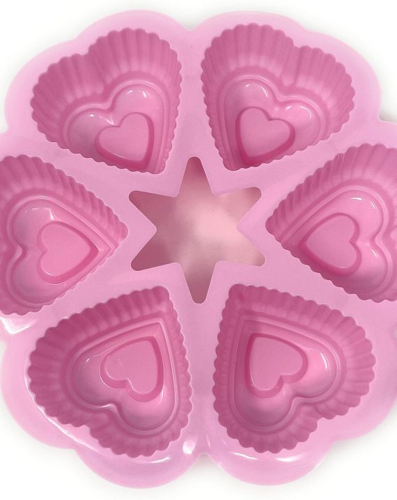 Molde Silicona Reposteria Artesania 6 Corazones Muffins - Imagen 3