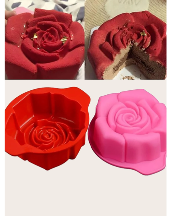 Molde Silicona Rosa Para Horno Repostería Resina - Imagen 5