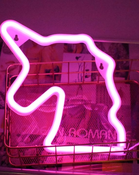 Lampara Led Colgante Unicornio Lila 26cm - Imagen 4