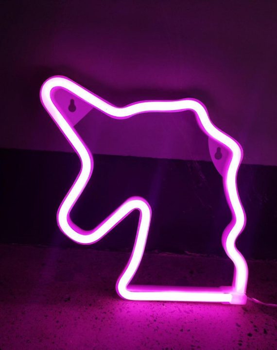 Lampara Led Colgante Unicornio Lila 26cm