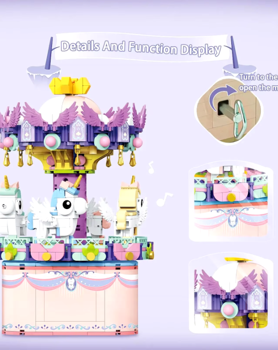Juguete Para Armar Carrousel Musical 874pcs - Imagen 7