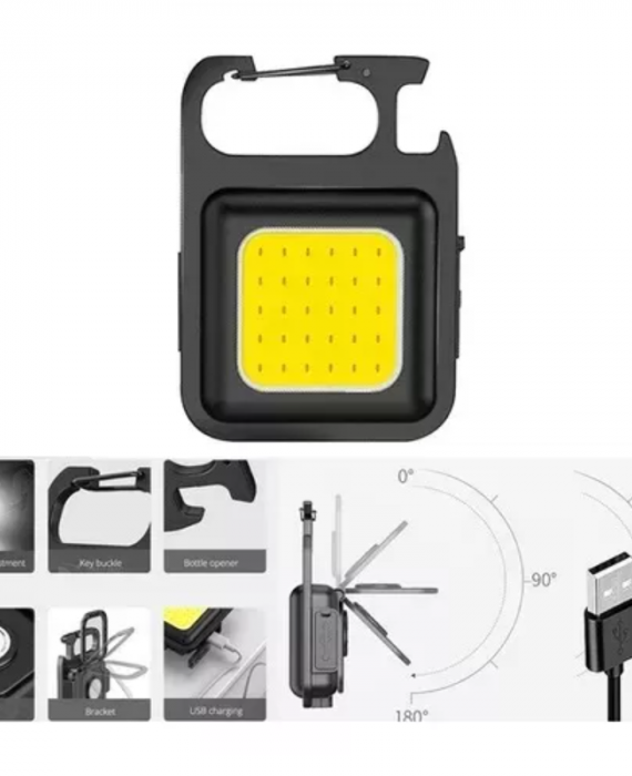 Mini Linterna Led Recargable Usb Iman Llavero Abridor x5 unidades - Imagen 3