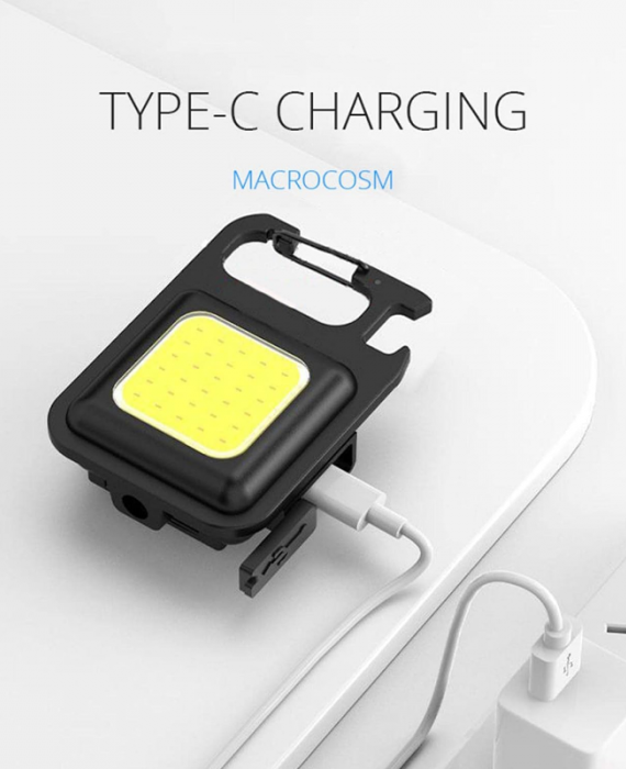Mini Linterna Led Recargable Usb Iman Llavero Abridor x5 unidades - Imagen 4