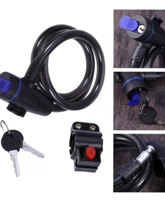 Linga Cadena Traba Para Bici Moto Acero Trenzado Seguridad - Imagen 3