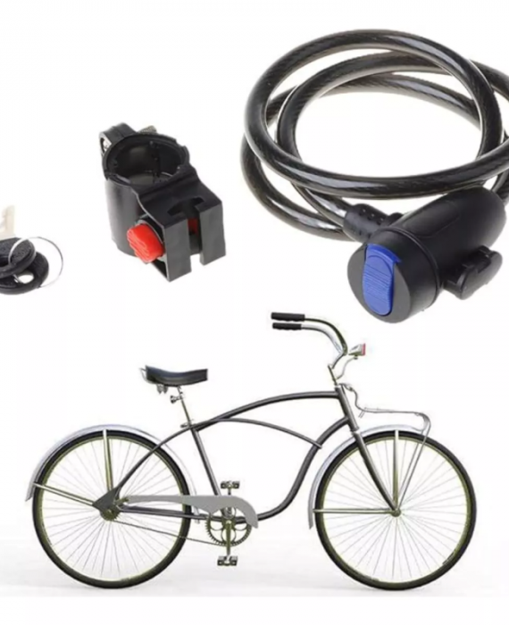 Linga Cadena Traba Para Bici Moto Acero Trenzado Seguridad - Imagen 4