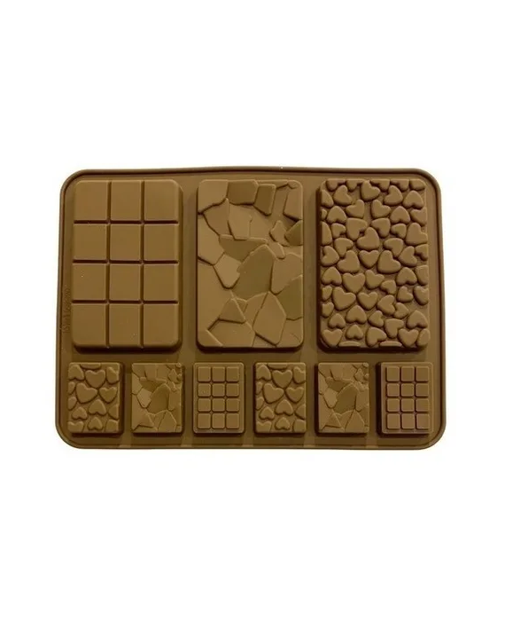Molde Silicona Chocolate Tableta Corazón Craquelada - Imagen 2