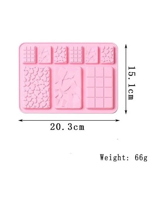 Molde Silicona Chocolate Tableta Corazón Craquelada - Imagen 3