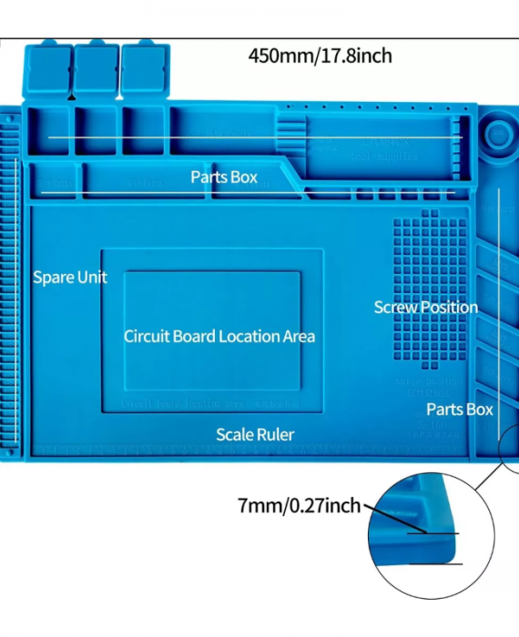 Manta Antiestática Reparación Celulares Silicona Resistente - Imagen 2
