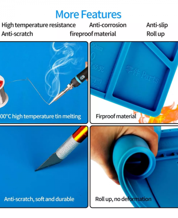 Manta Antiestática Reparación Celulares Silicona Resistente - Imagen 4