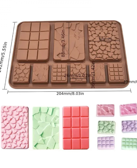 Molde Silicona Chocolate Tableta Corazón Craquelada - Imagen 5